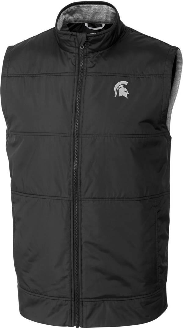 Cutter & Buck Men's Michigan State Spartans Stealth Full-Zip Black Vest