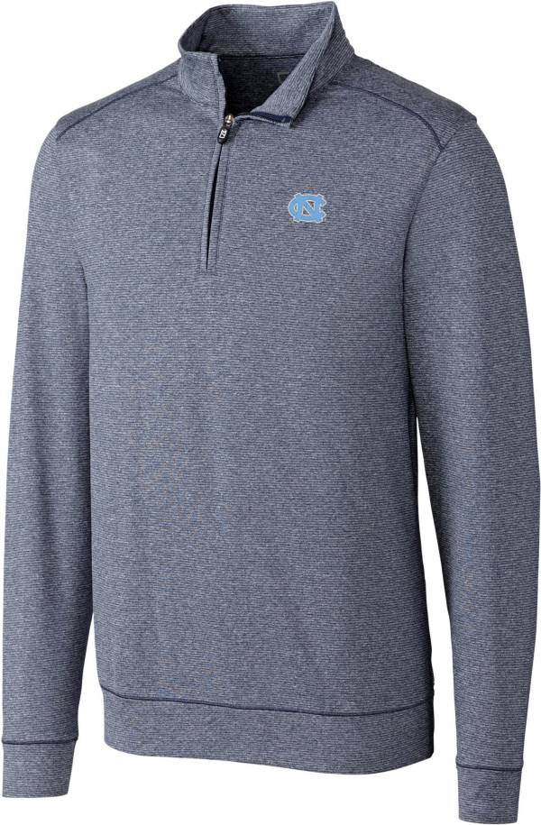 Cutter & Buck Men's North Carolina Tar Heels Navy Shoreline Half-Zip Pullover Shirt