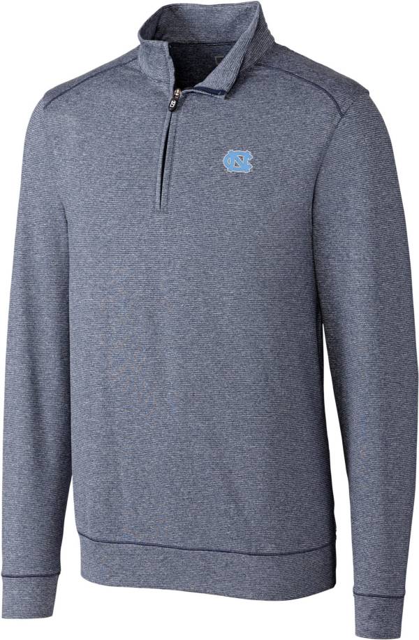 Cutter & Buck Men's North Carolina Tar Heels Navy Shoreline Half-Zip Pullover Shirt