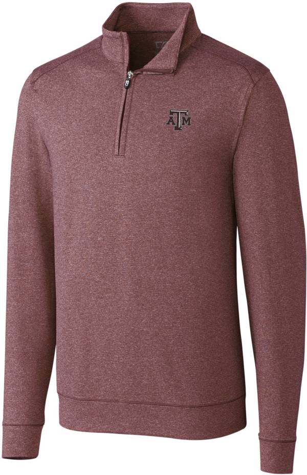 Cutter & Buck Men's Texas A&M Aggies Maroon Shoreline Half-Zip Pullover Shirt