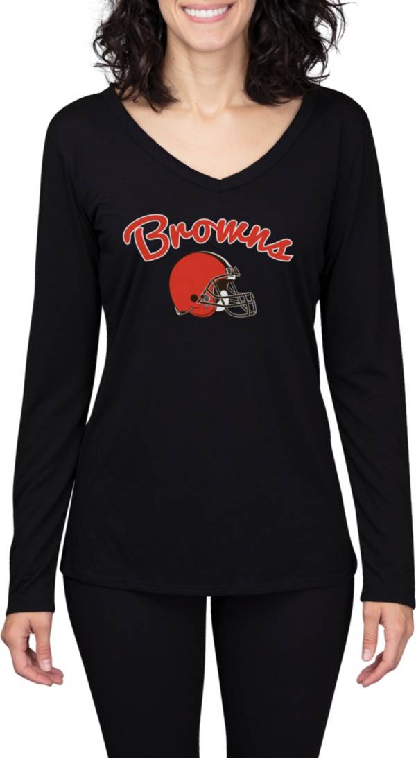 Concepts Sport Women's Cleveland Browns Marathon Black Long Sleeve T-Shirt