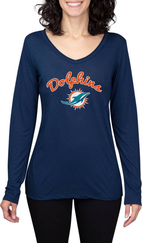 Concepts Sport Women's Miami Dolphins Marathon Navy Long Sleeve T-Shirt