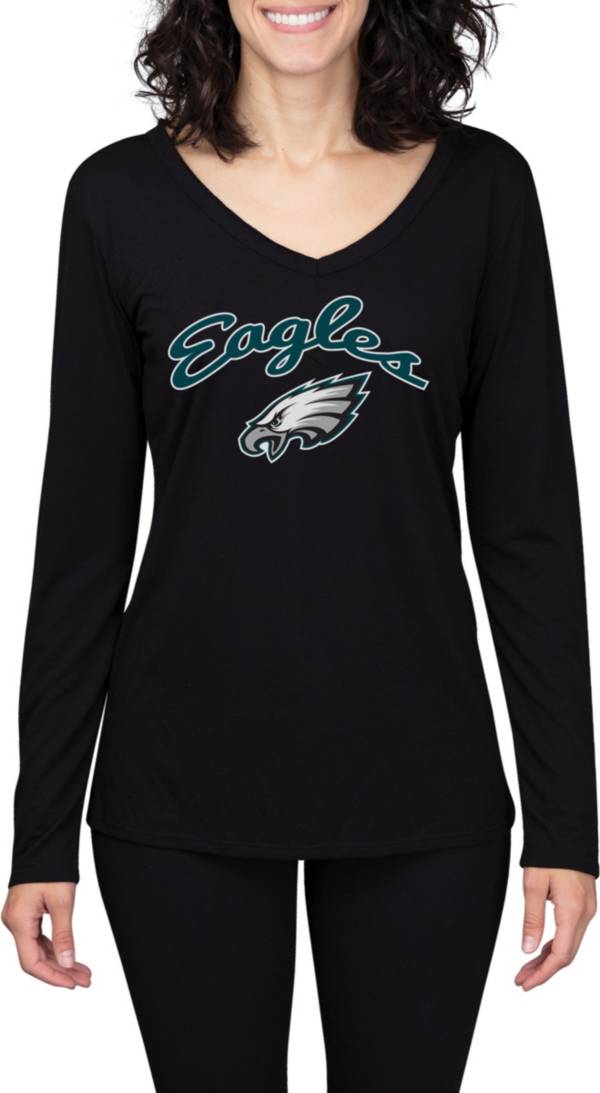 Concepts Sport Women's Philadelphia Eagles Marathon Black Long Sleeve T-Shirt