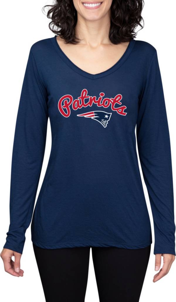 Concepts Sport Women's New England Patriots Marathon Navy Long Sleeve T-Shirt