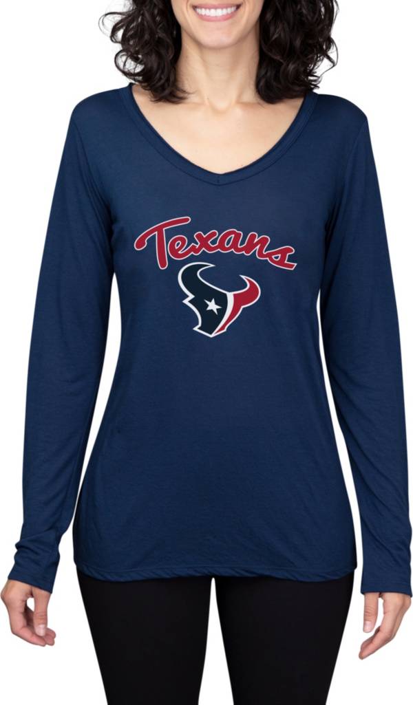 Concepts Sport Women's Houston Texans Marathon Navy Long Sleeve T-Shirt