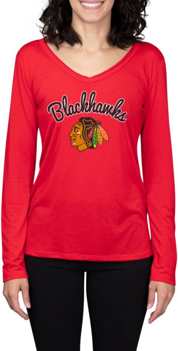 Concepts Sport Women's Chicago Blackhawks Marathon Knit Long Sleeve T-Shirt