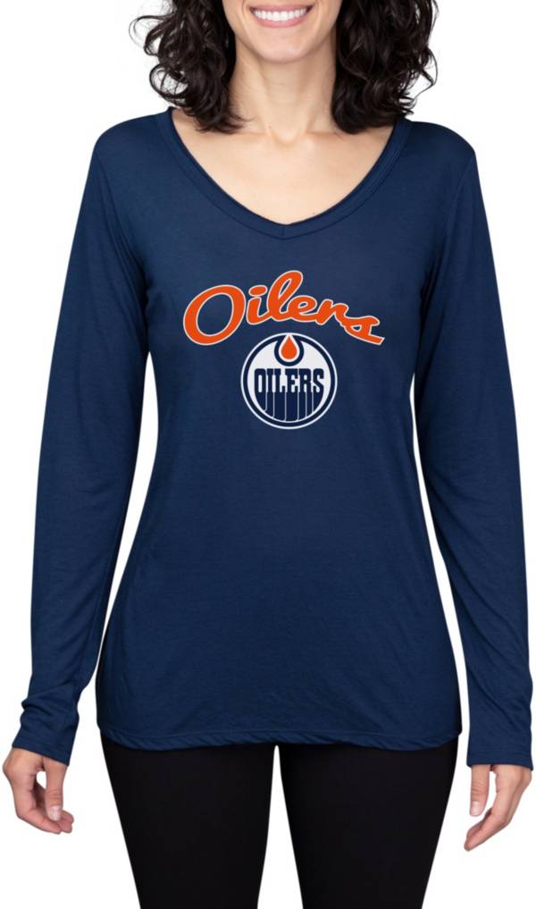 Concepts Sport Women's Edmonton Oilers Marathon Knit Long Sleeve T-Shirt