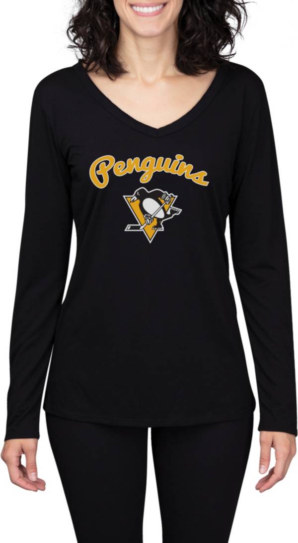 Concepts Sport Women's Pittsburgh Penguins Marathon Knit Long Sleeve T-Shirt