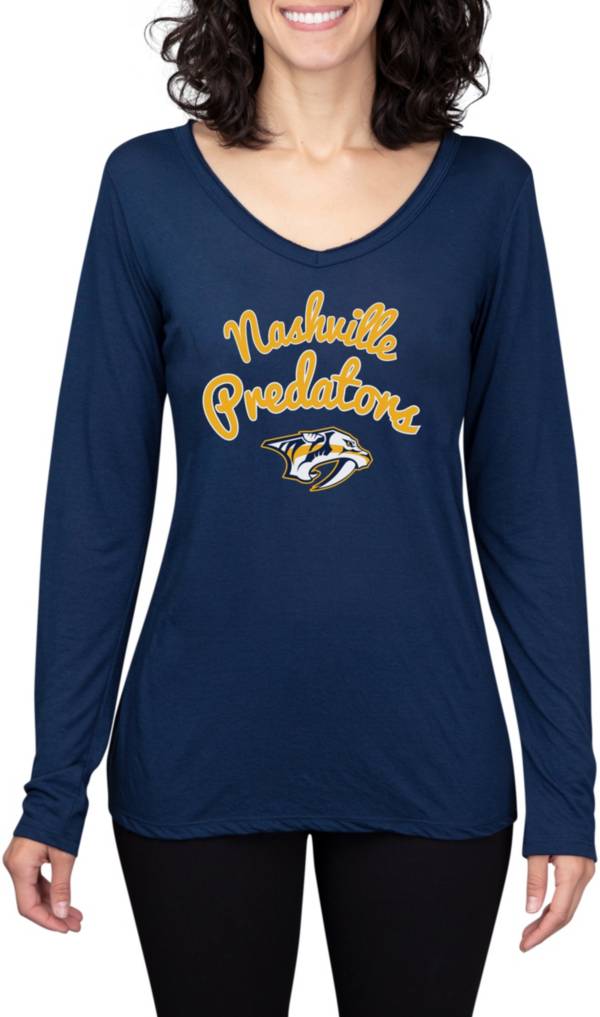 Concepts Sport Women's Nashville Predators Marathon Knit Long Sleeve T-Shirt