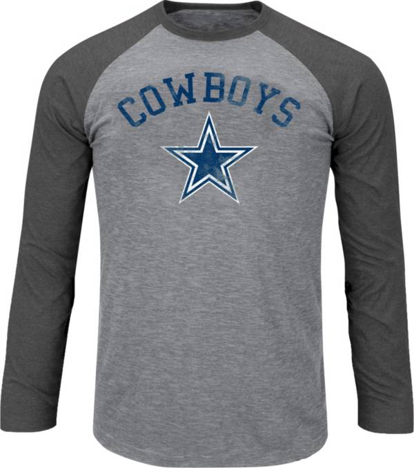 Dallas Cowboys Merchandising Men's Grey Long Sleeve Raglan Shirt product image