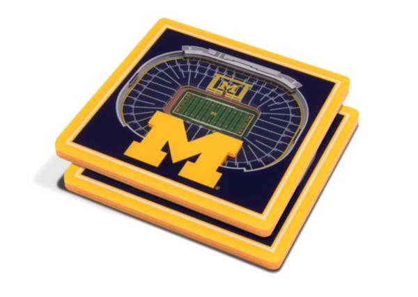 You the Fan Michigan Wolverines 3D Stadium Views Coaster Set