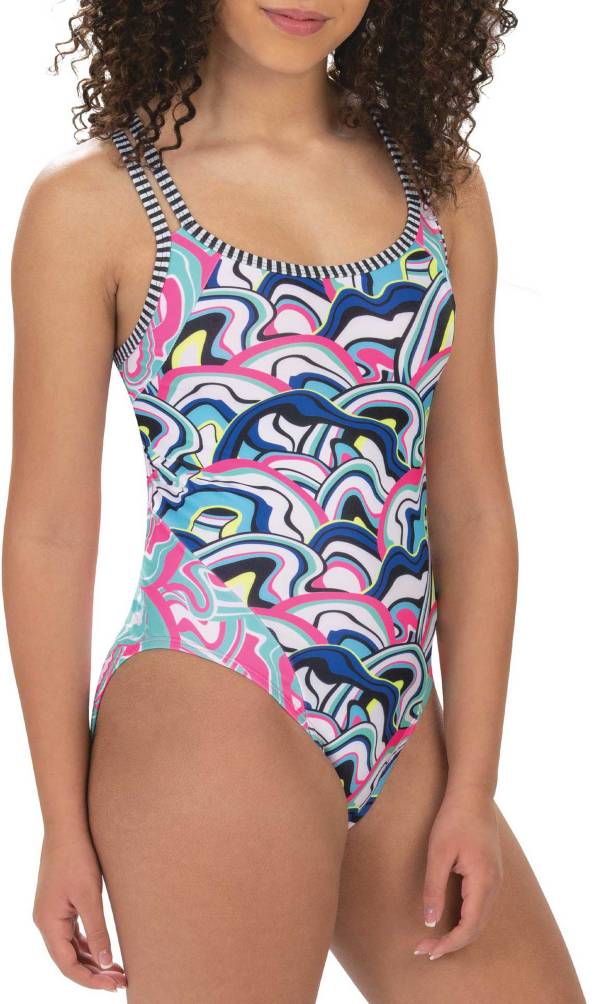 Dolfin Women's Uglies Double Strap Open Keyhole Back One Piece Swimsuit