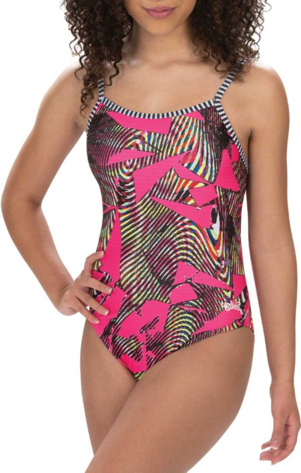 Dolfin Women's Uglies Print Double Strap Back One Piece Swimsuit