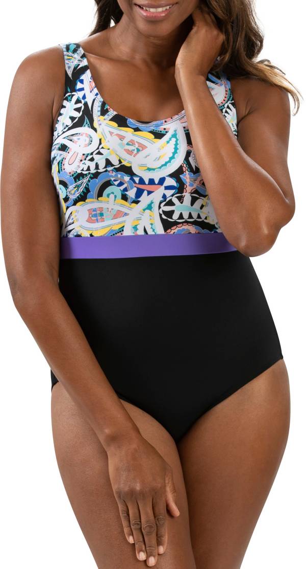 Dolfin Womens Moderate Scoop-Back ONE-Piece Swimsuit