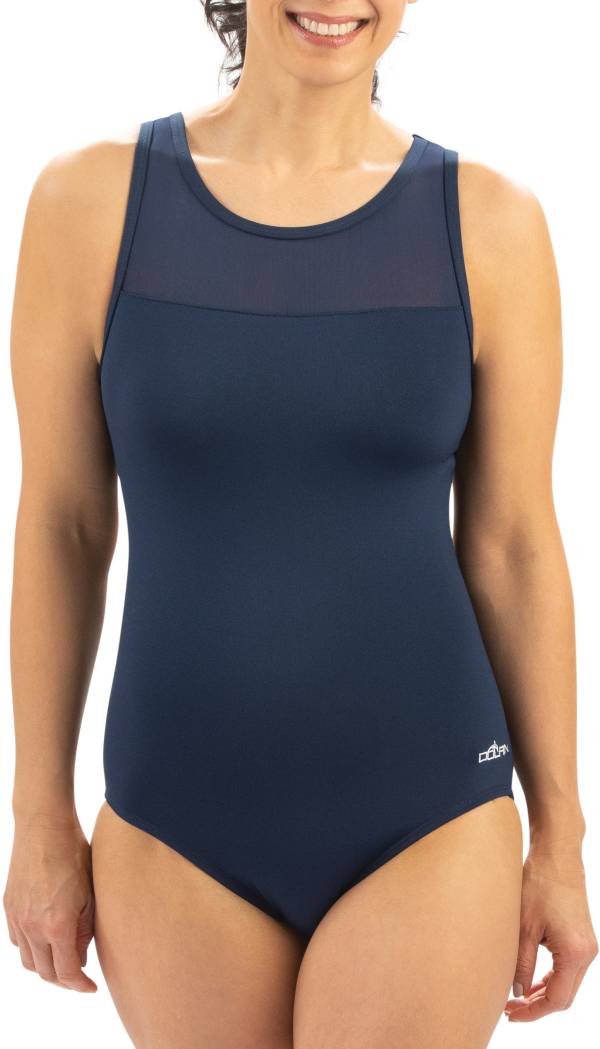 Dolfin Women's Power Mesh V-2 Back One Piece Swimsuit