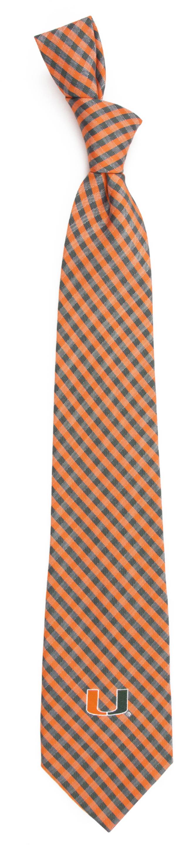 Eagles Wings Miami Hurricanes Gingham Necktie