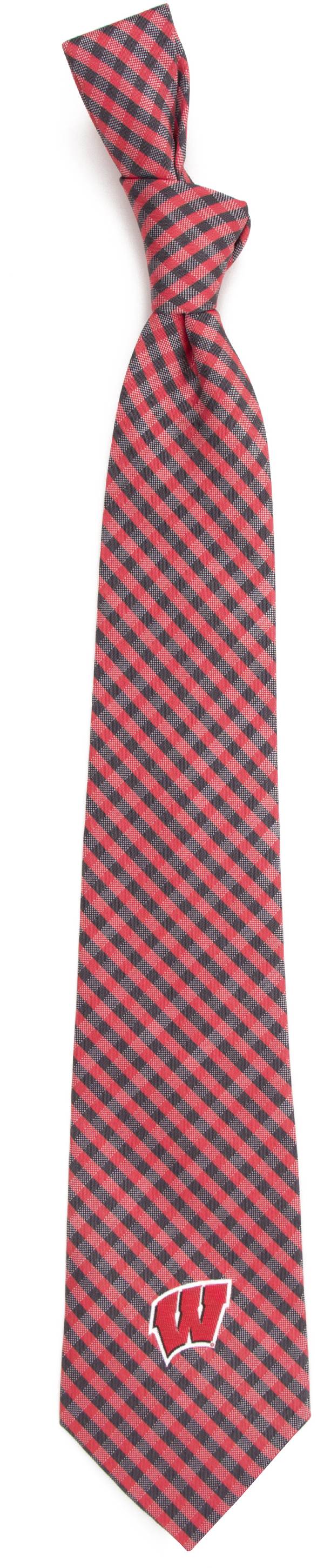 Eagles Wings Wisconsin Badgers Gingham Necktie