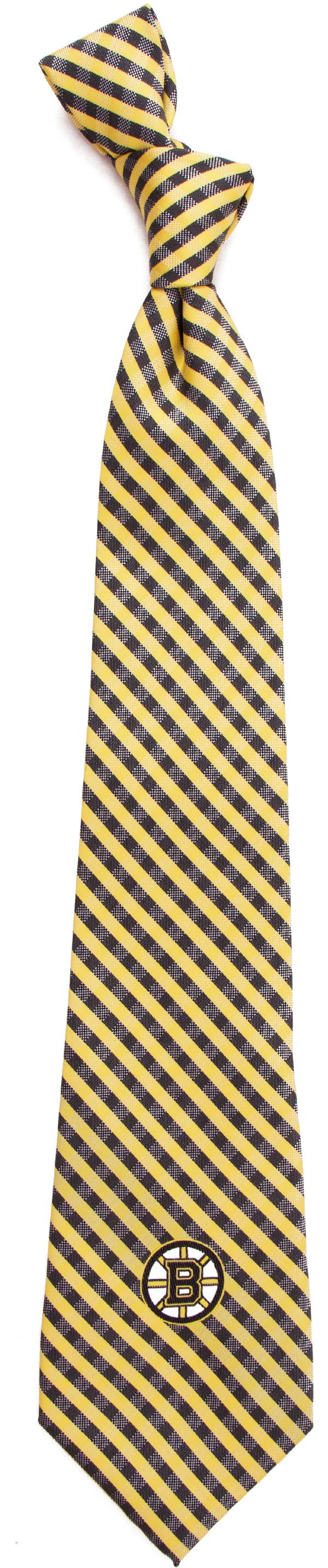 Eagles Wings Boston Bruins Gingham Necktie