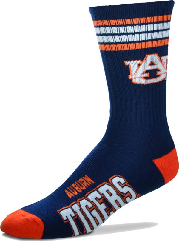 For Bare Feet Auburn Tigers 4-Stripe Deuce Crew Socks