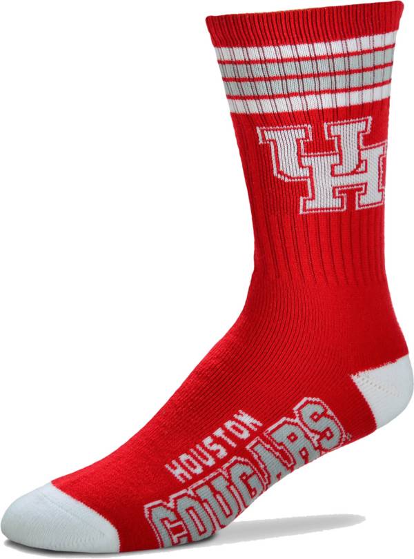 For Bare Feet Houston Cougars 4-Stripe Crew Socks product image