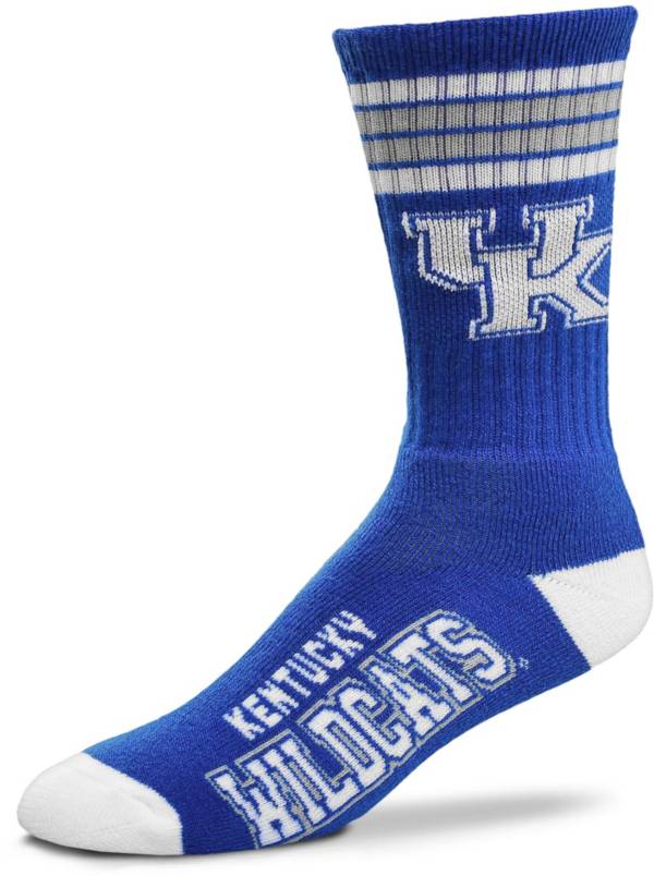 For Bare Feet Kentucky Wildcats 4-Stripe Deuce Crew Socks