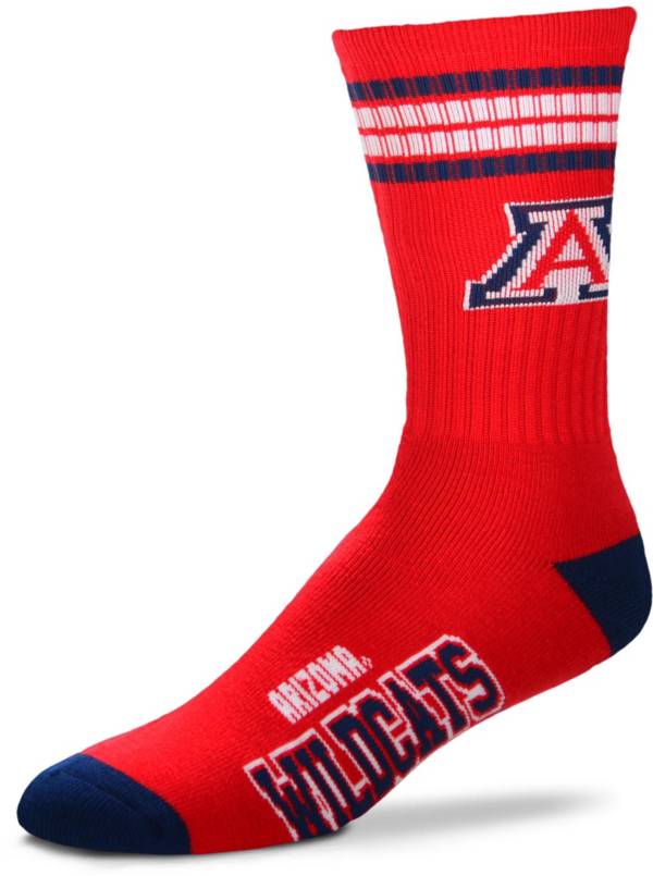 For Bare Feet Arizona Wildcats 4-Stripe Deuce Crew Socks