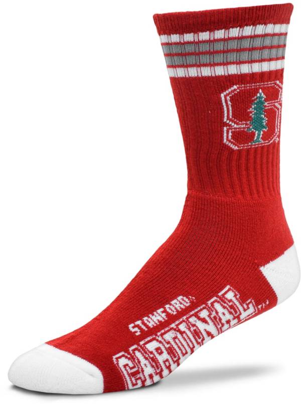 For Bare Feet Stanford Cardinal 4-Stripe Deuce Crew Socks product image