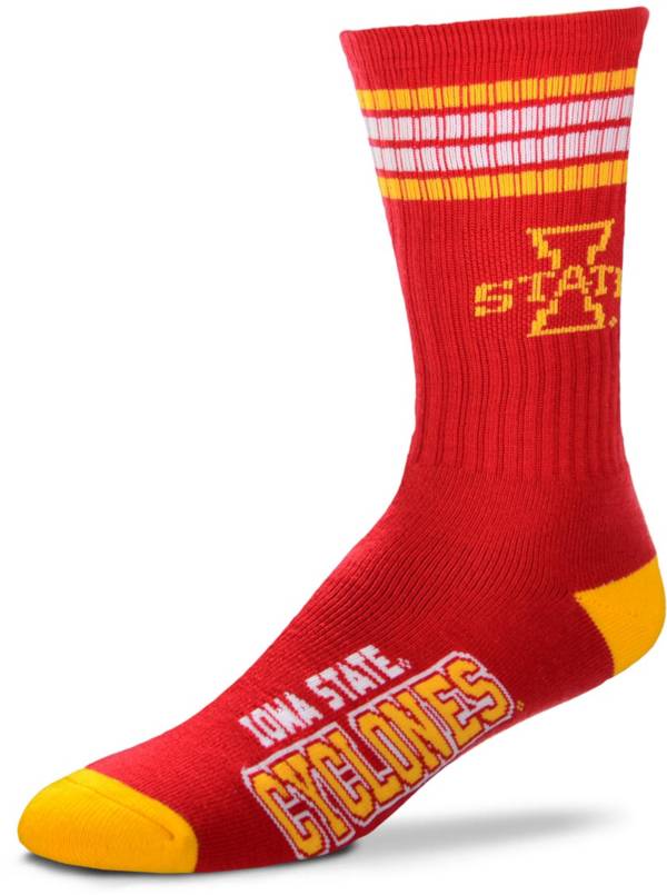 For Bare Feet Iowa State Cyclones 4-Stripe Deuce Crew Socks