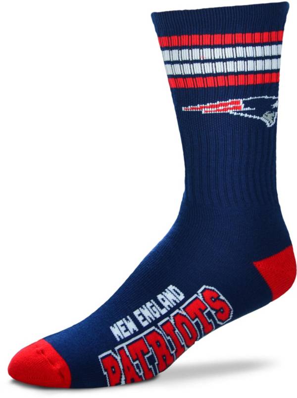 For Bare Feet New England Patriots 4-Stripe Deuce Socks