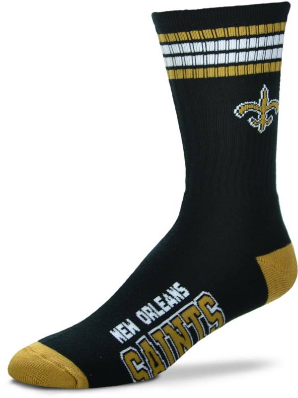 For Bare Feet New Orleans Saints Four Stripe Deuce Socks