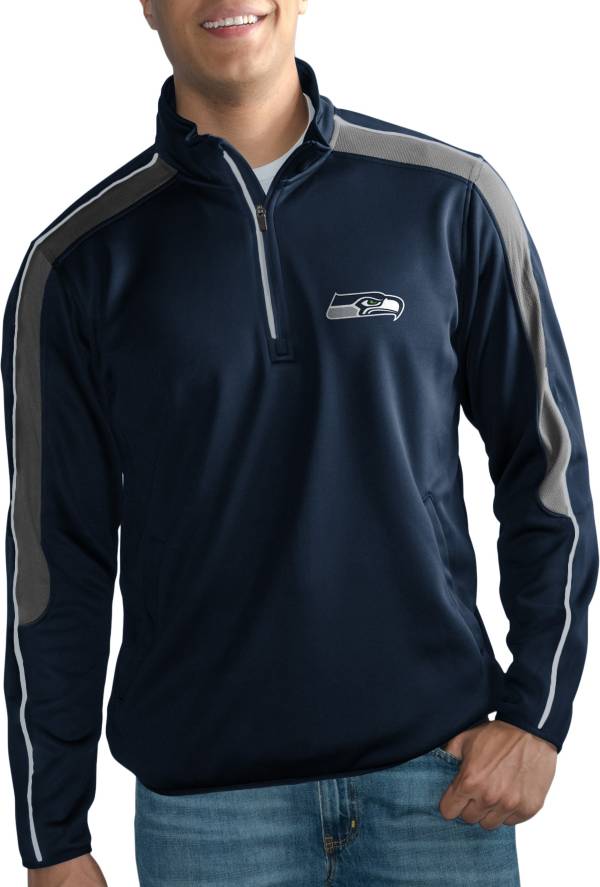 G-III Men's Seattle Seahawks I-Form Quarter-Zip Navy Pullover Jacket