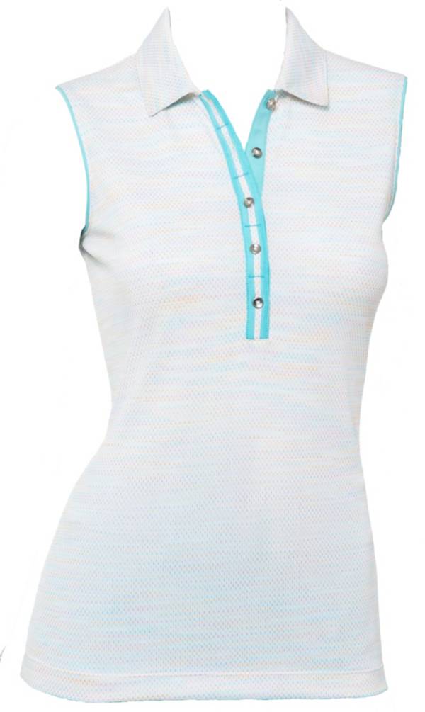 EPNY Women's Novelty Space Dye Sleeveless Golf Polo