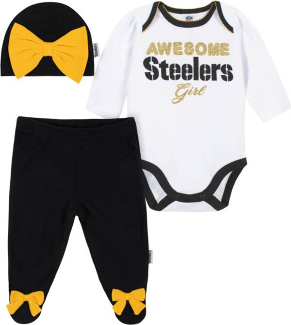 Gerber Infant Girls' Pittsburgh Steelers Onesie Footed Pants Set