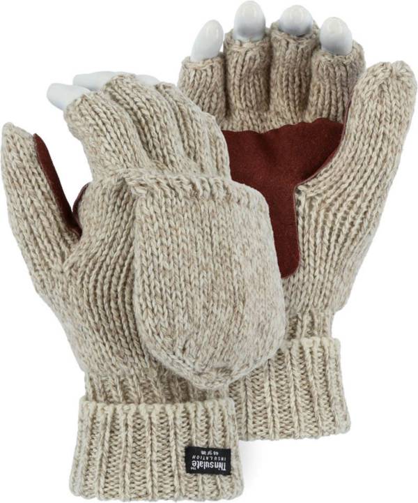 North Star Fur Men's Rag Wool Flip Top Mittens