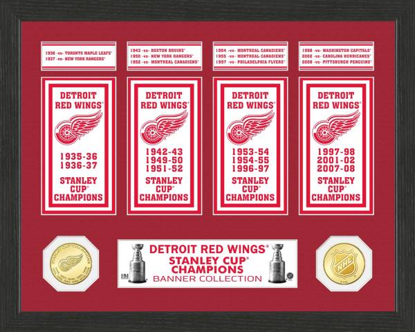 Highland Mint Detroit Red Wings Stanley Cup Banner Collection Photo Mint