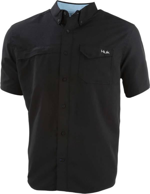 Huk Men's Tide Point Woven Solid Short Sleeve Button Down Shirt product image