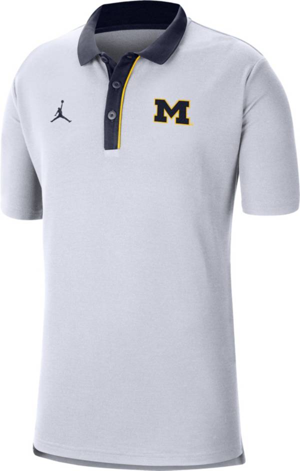 Jordan Men's Michigan Wolverines Team Football Sideline White Polo