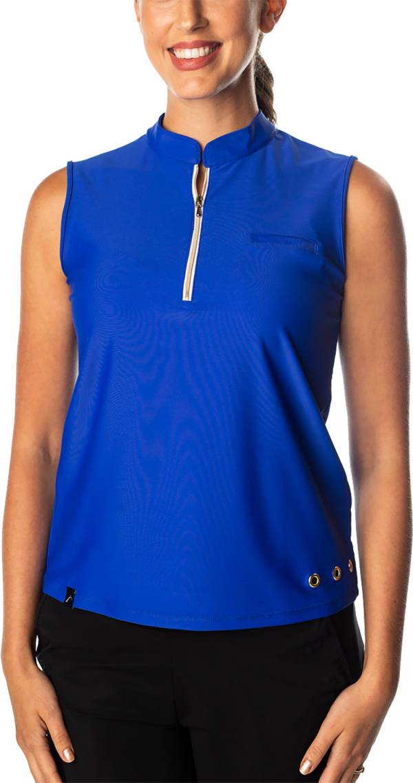 SwingDish Women's Polly Sleeveless Golf Polo