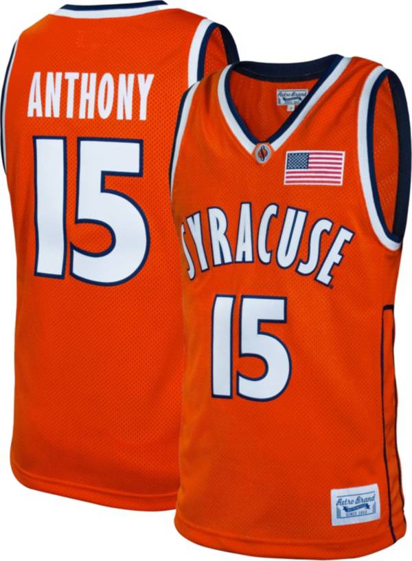 Original Retro Brand Men's Carmelo Anthony Syracuse Orange #15 Orange Retro Basketball Jersey