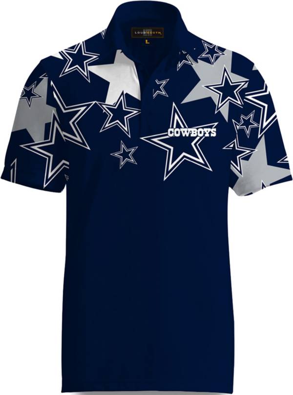 Loudmouth Golf Men's Dallas Cowboys Fancy Navy Polo