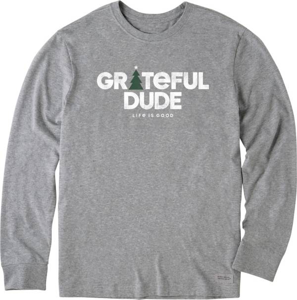 Life is Good Men's Holiday Grateful Crusher Long Sleeve T-Shirt