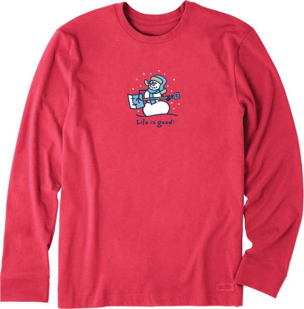 Life is Good Men's Jammin Snowman Crusher Long Sleeve T-Shirt