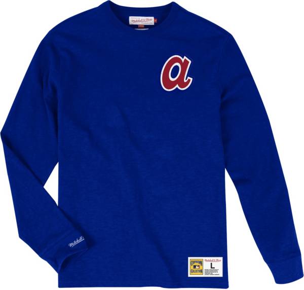 Mitchell & Ness Big and Tall Men's Atlanta Braves Blue Long Sleeve T-Shirt