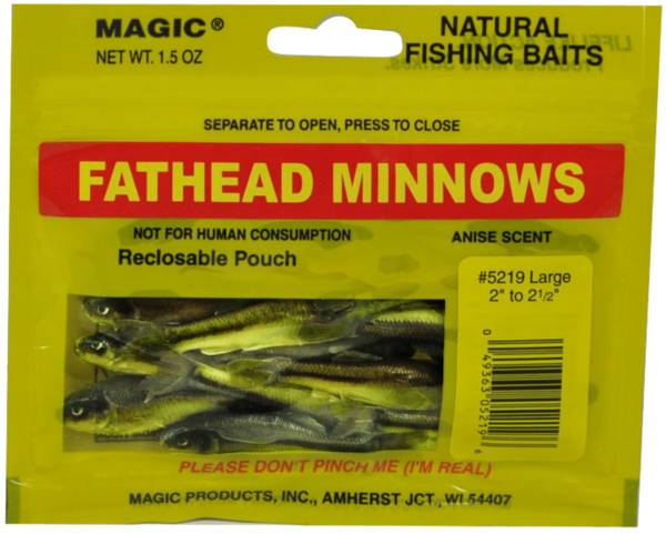 NEW Magic Preserved Fat Head Minnow Large 1-1/2oz Bag Natural 5219 