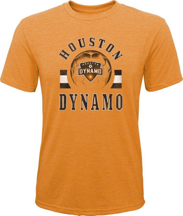 MLS Youth Houston Dynamo Retro Orange Heathered Tri-Blend T-Shirt