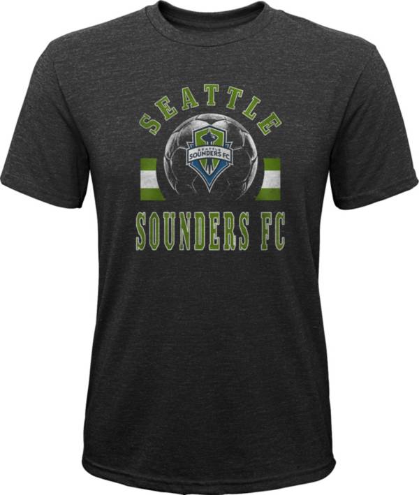 MLS Youth Seattle Sounders Retro Black Heathered Tri-Blend T-Shirt