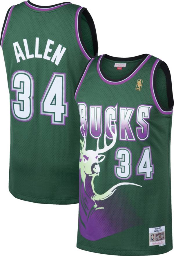 Mitchell & Ness Men's Milwaukee Bucks Ray Allen #34 Swingman Jersey