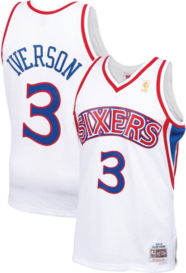 Philadelphia 76ers #3 Allen Iverson White Basketball Jersey Size XXL S 