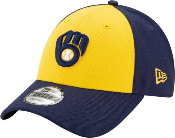 New Era Men's Milwaukee Brewers Yellow 9Forty League Adjustable Hat