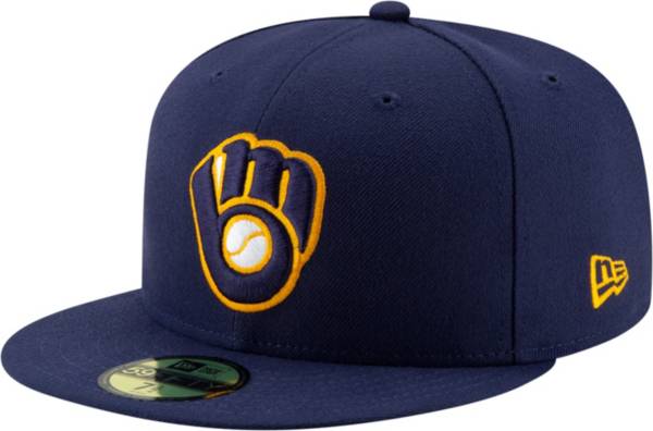 New Era Men's Milwaukee Brewers 59Fifty Alternate Navy Authentic Hat